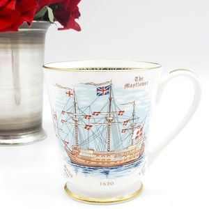 Vintage Aynsley Commemorative Sailboat & Flag